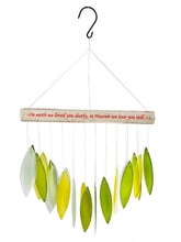Christmas Gift In Memory Stained Glass Memorial Custom Green Wind Chime Red Words Sun Catcher Sympathy Gift by Weathered Raindrop