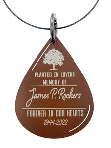 Memorial Tree Dedication Plaque, Personalized Tree Marker Sign, Teardrop Metal Adjustable Custom Tree Tag in Memory of a Loved One