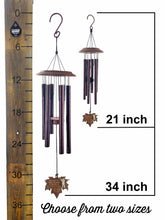 Memorial Hunter Wind Chime Leaf Sympathy Gift in Memory Deep Tone and Personalized by Weathered Raindrop