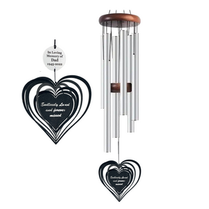 Personalized Heart Sympathy Wind Chimes for outside Deep Tone, Memorial for Loss of Loved One Prime, Bereavement Condolence Remembrance Funeral Gifts for Grieving Friends Loss of Mother Father