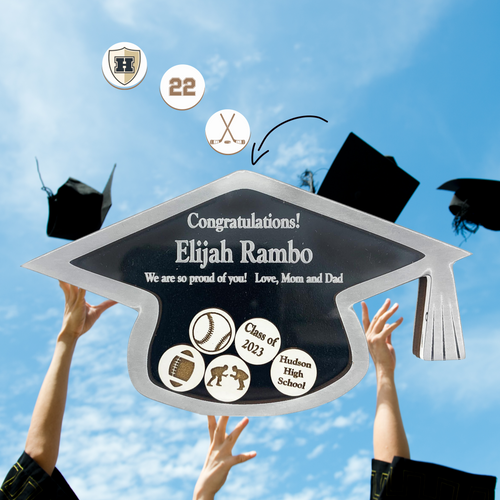 Graduation Cap Magnet Personalized Keepsake Grad Gift Customized with Sports, Clubs, & Activities to Celebrate High School or College Senior