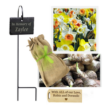 Daffodil Bulbs Memorial Personalized Garden Stake Kit Sympathy Gifts in Memory