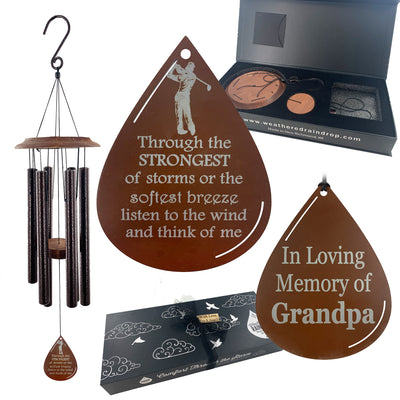 Memorial Wind Chimes - Gone Fishing in Heaven Memorial Gifts - Sympathy  Gift for Loss of Father, Husband, Brother, Fisherman, Papa, Grandpa - in