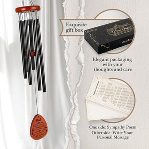 Memorial Gifts for Loss of Father, Sympathy Wind Chimes for Loss of Dad, Loss of Father Gift with Card, Bereavement Condolence Remembrance Gift for Outside, Send Love and Strength