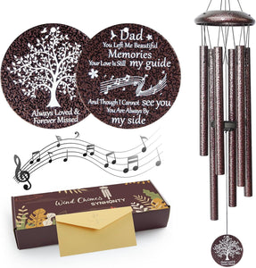 Memorial Gifts for Loss of Dad, 25'' Memorial Wind Chimes for Loss of Father, Sympathy Gifts for Loss of Dad Father, Bereavement/Condolence/Remembrance Gifts, Windchimes in Memory of Dad.