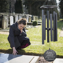 Sympathy Wind Chimes for Loss of Loved One, 40 Inch Memorial Windchimes for Lost Father Mother Friends, Remembrance Bereavement Gift (Black)