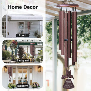 Personalized Sympathy Wind Chimes for outside Deep Tone, Memorial for Loss of Loved One Prime, Bereavement Condolence Remembrance Funeral Gifts for Grieving Friends Loss of Mother Father