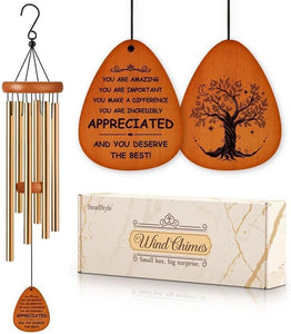 Thank You Gifts Wind Chimes with Engraved Appreciation Message, Thank You Gifts for Women, Appreciation Gifts for Teacher, Boss, Nurse, Coworkers, Employee, Pastor