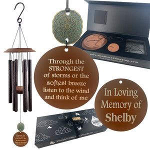 Memorial Personalized 34 Inch Copper Wind Chime Sympathy Gift In Memory of Mom, Brother, Dad, Sister Supporting Friend or Coworker After Loss