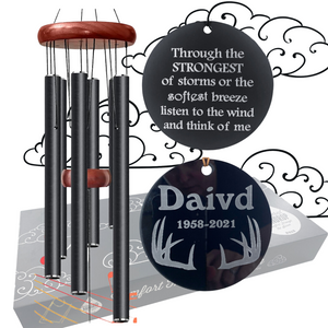 Personalized Wind Chime Parts Memorial Wind Chimes Kits Wind Spinner Tail  Customized Sympathy Windchimes Clapper Memorial Gifts for Loss of Loved  One