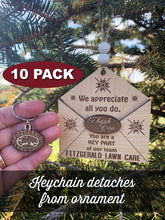 10 PACK Employee Ornaments & Keychains Gift Set Appreciation Gifts