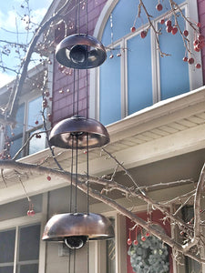 Graceful Grieving Bronze Memorial Wind Temple 5 Tiered Bells In Memory of A Loved One in Heaven Sympathy Gifts by Weathered Raindrop