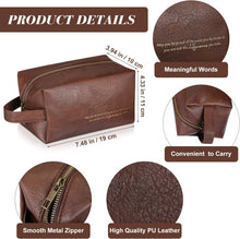 12 Pcs Thank You Gift for Men PU Leather Toiletry Bag Travel May You Be Proud of the Work Sign Leather Toiletry Bags with Zipper Employee Appreciation Gift Shaving Bag for Coworker Dad