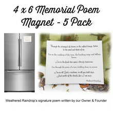 Package of 5 Memorial Magnets-Through the strongest of storms or softest breeze Signature Gift by Weathered Raindrop