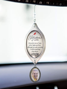 Memorial Gift Celebration of Life Sympathy Ornament- Thoughtful Bereavement Gift to Comfort Grieving Heart (Metal Photo Charm Bottom)