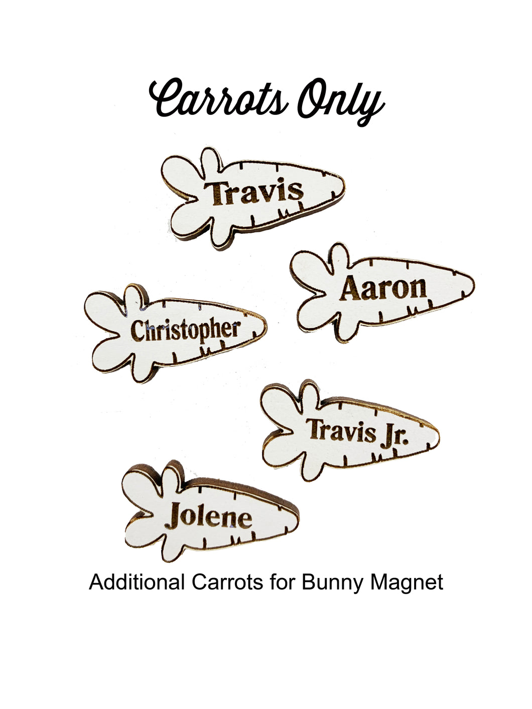 New Set of Carrots: Reorder More Carrot Pieces for Bunny Magnet - Bunny Magnet Sold Separately - Add More Throughout the Years