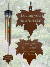 Love You Gifts Beaded Copper Leaf Wind Chime Gift Set for a Loved One