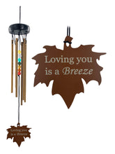 Love You Gifts Beaded Copper Leaf Wind Chime Gift Set for a Loved One