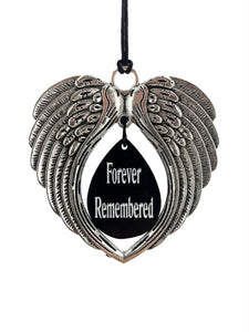 In Memory Angel Wings Silver Wind Chime Gift Set Memorial Garden Sympathy Teardrop by Weathered Raindrop