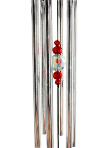 Memorial Cardinal Prisms 20 inch Wind Chime "Listen to the Wind" Sympathy Gift by Weathered Raindrop