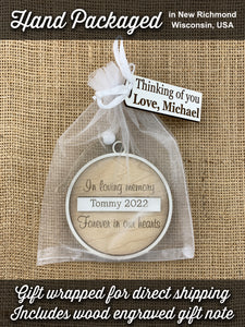 5 PACK Memorial Holiday Ornament in Memory of Loved One 2023 Modern Farmhouse Christmas Tree