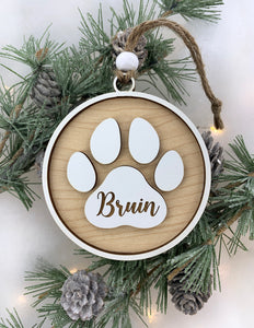 Pet Memorial Holiday Ornament in Memory of a Beloved Dog or Cat Modern Farmhouse Christmas Gift by Weathered Raindrop