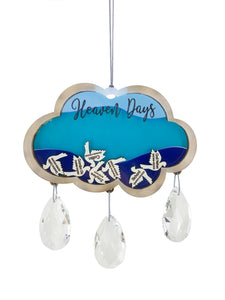 Sun Catcher Personalized Cloud Remembering Heaven Days Custom Doves Loved Ones Names, Birth Date & Heaven Date - Add More Through the Years