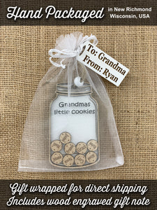 Gifts for Grandma "Grandma's Little Cookies" Personalized Grandchildren Ornament by Weathered Raindrop