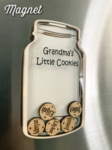 Grandparent Gifts "Grandma's Little Cookies" Personalized Family Grandchildren Ornament, Refrigerator Magnet, or Display Stand by Weathered Raindrop