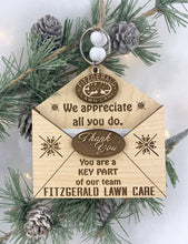 Employee Ornament & Keychain Gift Set | Envelope Gift Card Holder | Add Company Logo Corporate Thank You Holiday Gifts Custom Appreciation