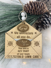 Employee Ornament & Keychain Gift Set | Envelope Gift Card Holder | Add Company Logo Corporate Thank You Holiday Gifts Custom Appreciation