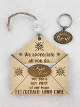 Employee Ornament & Keychain Gift Set | Envelope Gift Card Holder | Add Company Logo Corporate Thank You Holiday Gifts Custom Appreciation