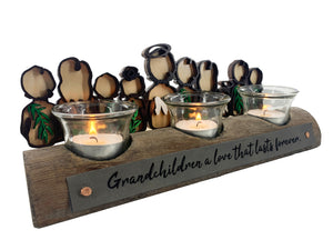 Honoring the Entire Family Driftwood Memorial Candle Silhouette of Children by Weathered Raindrop  Prices Start at $40