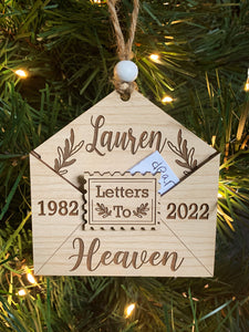 5 PACK Letters to Heaven Memorial Holiday Ornament | Envelope Holds Letters | Remembering Loved One Personalized Gift by Weathered Raindrop