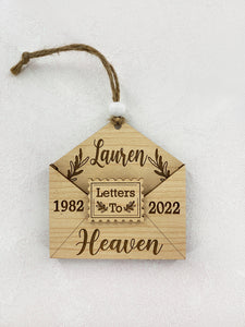 Letters to Heaven Memorial Holiday Ornament | Envelope Holds Letters | Remembering Loved One Personalized Gift by Weathered Raindrop