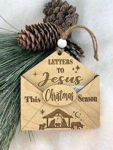 Kids Letter to Jesus Christmas Ornament Family Gifts | Envelope Holds Letters | Holiday Keepsake | 2023 Christmas Tree Gift by Weathered Raindrop