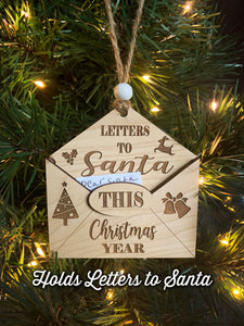 Kids Letter to Santa Holiday Ornament | Envelope Holds Letters | Keepsake Gift by Weathered Raindrop