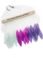 Memorial Stained Glass Wind Chime Sun Catcher Combo "In Loving Memory of Mom" Purple Sympathy Gift by Weathered Raindrop