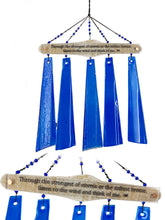 SALE Memorial Custom Whitewash Driftwood Wind Chime Sun Catcher in Cobalt Blue Sympathy Gift by Weathered Raindrop