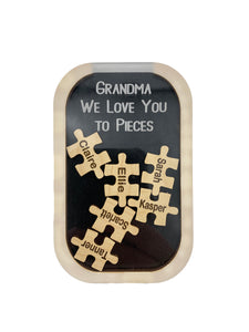 Mother's Day Grandparents Gift "We Love You to Pieces" Personalized Grandchildren Keepsake by Weathered Raindrop