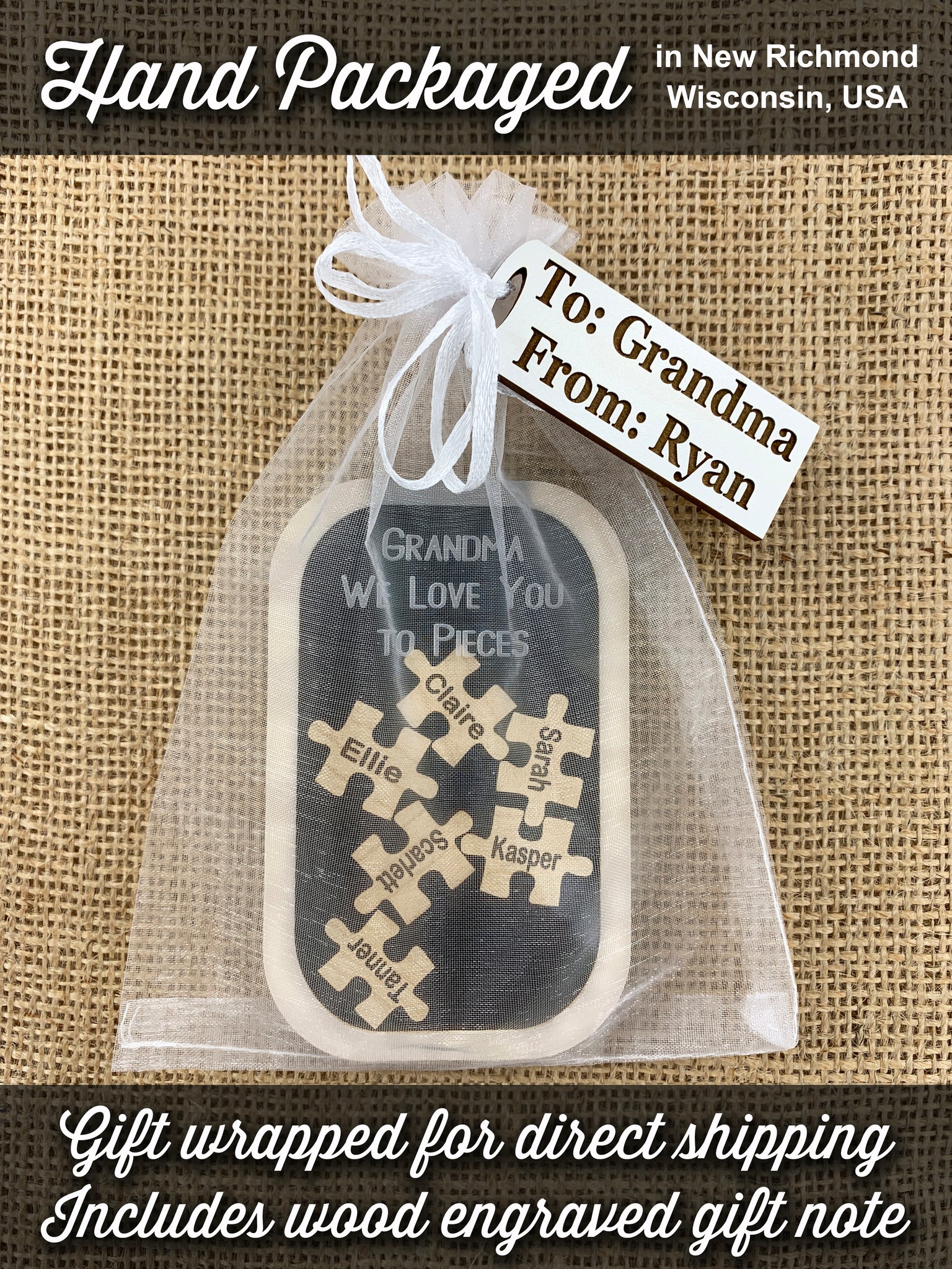 Grandma Gift Personalized Keepsake Cookie Jar Ornament Magnet or Stand Gift  for Grandparents With Grandchildren's Names on Cookies Christmas 