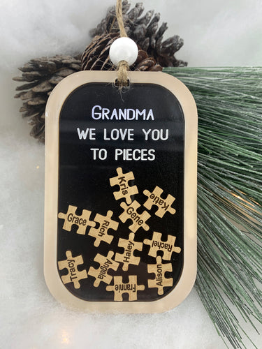 Puzzle Ornament Holiday Grandparent Gift 
