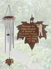 Memorial Hunter Wind Chime Leaf Sympathy Gift in Memory Deep Tone and Personalized by Weathered Raindrop
