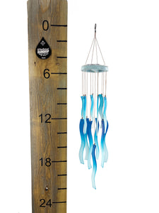 SALE: Sea Glass Blue Waves Memorial Wind Chime Sun Catcher Sympathy Gift by Weathered Raindrop