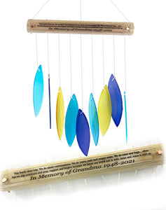 SALE: Stained Glass Memorial "This Family Does Loss" Acrylic Custom Blue Wind Chime Sun Catcher Combo Sympathy Gift by Weathered Raindrop