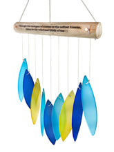 SALE: Stained Glass "Listen to the Wind" Custom Blue Memorial Wind Chime Sun Catcher Sympathy Gift by Weathered Raindrop