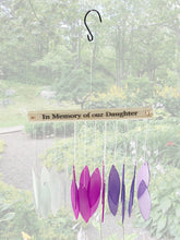 SALE: In Memory of Our Daughter Stained Glass Custom Wind Chime Sun Catcher Combo Purple Sympathy Gift by Weathered Raindrop