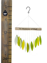 SALE: In Memory of Dad Stained Glass Memorial Custom Green & Gold Wind Chime Sun Catcher Sympathy Gift by Weathered Raindrop