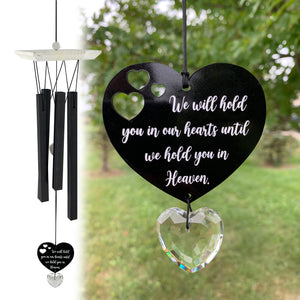 SALE Memorial Wind Chime Gift Customizable Memorial Farmhouse Whitewash 28 inch Heart Prism Wind Chime Sympathy Gift by Weathered Raindrop