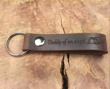 Father'S Day Gift / Daddy of an Angel Keychain, Thick Premium Leather Keyring, Personalised, Laser Etched, Memorial Keychain, Loss of Baby